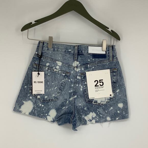 RE/DONE Size 25 70s High Rise Denim Short Splash Jean $215 msrp G14-9 - Picture 3 of 9